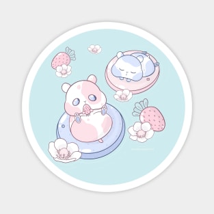 Kawaii Strawberry Hamsters Magnet